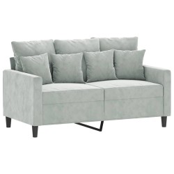 Ensemble de canapés 2 pcs avec coussins Gris clair Velours 