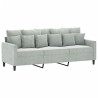 Ensemble de canapés 2 pcs avec coussins Gris clair Velours 