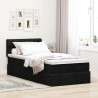 Lit ottoman avec matelas noir 90x200 cm tissu 