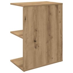 Table de chevet chêne artisanal 46,5x29x61 cm bois d'ingénierie 