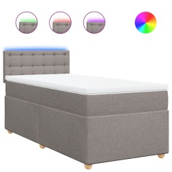 Sommier à lattes de lit avec matelas Taupe 80x200 cm Tissu 