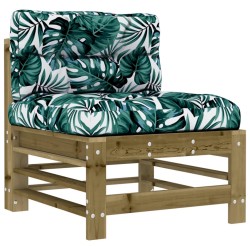 Salon de jardin 5 pcs avec coussins bois de pin imprégné 