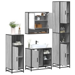 Ensemble de meubles de salle de bain 4 pcs sonoma gris 