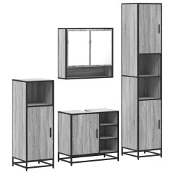 Ensemble de meubles de salle de bain 4 pcs sonoma gris 