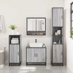 Ensemble de meubles de salle de bain 4 pcs sonoma gris 