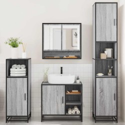 Ensemble de meubles de salle de bain 4 pcs sonoma gris 