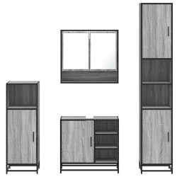 Ensemble de meubles de salle de bain 4 pcs sonoma gris 