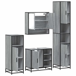 Ensemble de meubles de salle de bain 4 pcs sonoma gris 