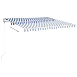 Auvent rétractable automatique 400x350 cm Bleu et blanc 