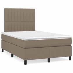 Sommier à lattes de lit avec matelas taupe 120x190 cm tissu 