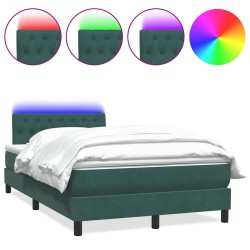Sommier à lattes de lit et matelas vert foncé 120x210cm velours 