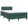 Sommier à lattes de lit et matelas vert foncé 120x210cm velours 