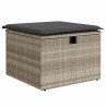 Salon de jardin 6 pcs avec coussins gris clair résine tressée 