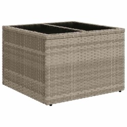 Salon de jardin 6 pcs avec coussins gris clair résine tressée 