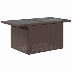 Salon de jardin 5 pcs avec coussins gris résine tressée acacia 
