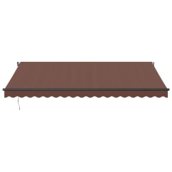 Auvent manuel rétractable avec LED marron 450x350 cm 
