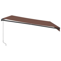 Auvent manuel rétractable avec LED marron 450x350 cm 