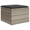 Salon de jardin 6 pcs avec coussins gris clair résine tressée 