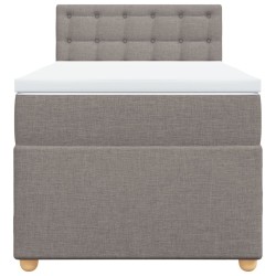 Sommier à lattes de lit avec matelas Taupe 90x200 cm Tissu 
