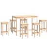 Ensemble de bar 7 pcs Bois de pin massif 