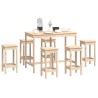 Ensemble de bar 7 pcs Bois de pin massif 