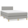 Sommier à lattes de lit matelas LED gris clair 120x190 cm tissu 