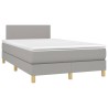 Sommier à lattes de lit matelas LED gris clair 120x190 cm tissu 