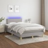 Sommier à lattes de lit matelas LED gris clair 120x190 cm tissu 
