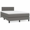 Sommier à lattes de lit avec matelas gris 120x190 cm similicuir 