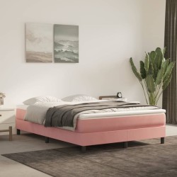 Sommier à lattes de lit avec matelas Rose 140x190 cm Velours 