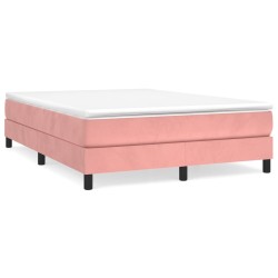 Sommier à lattes de lit avec matelas Rose 140x190 cm Velours 