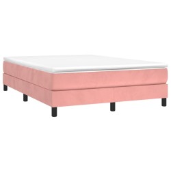 Sommier à lattes de lit avec matelas Rose 140x190 cm Velours 