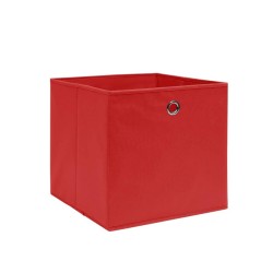 Boîtes de rangement 4 pcs Tissu intissé 28x28x28 cm Rouge 