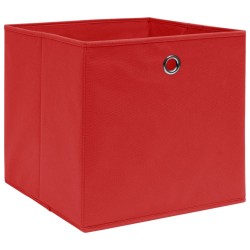 Boîtes de rangement 4 pcs Tissu intissé 28x28x28 cm Rouge 