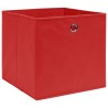 Boîtes de rangement 4 pcs Tissu intissé 28x28x28 cm Rouge 