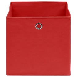 Boîtes de rangement 4 pcs Tissu intissé 28x28x28 cm Rouge 