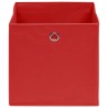 Boîtes de rangement 4 pcs Tissu intissé 28x28x28 cm Rouge 