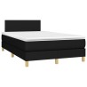 Sommier à lattes de lit avec matelas noir 120x190 cm tissu 