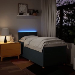 Sommier à lattes de lit avec matelas Bleu 90x190 cm Tissu 