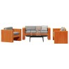 Salon de jardin 2 pcs cire marron bois de pin massif 