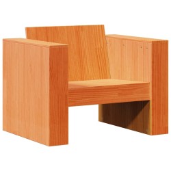 Salon de jardin 2 pcs cire marron bois de pin massif 