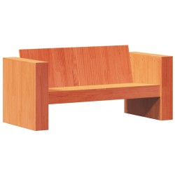 Salon de jardin 2 pcs cire marron bois de pin massif 