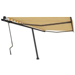 Auvent manuel rétractable sur pied 400x300 cm Jaune et blanc 