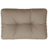 Coussin de palette taupe 60x40x12 cm tissu 