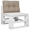 Coussin de palette taupe 60x40x12 cm tissu 