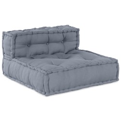 Sofa Pouffe Modulaire 3 Places Convertible en Tissu Gris vidaXL 