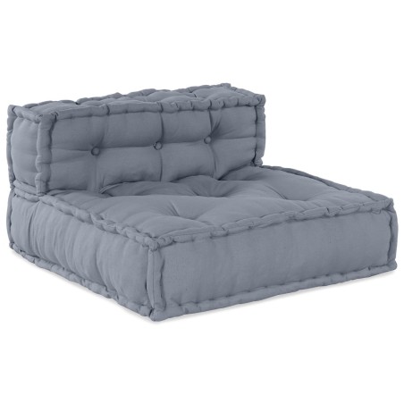 Sofa Pouffe Modulaire 3 Places Convertible en Tissu Gris vidaXL 