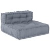 Sofa Pouffe Modulaire 3 Places Convertible en Tissu Gris vidaXL 