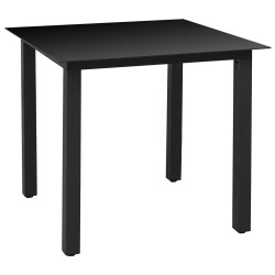 Ensemble à manger d'extérieur 5pcs avec coussins Aluminium Noir 