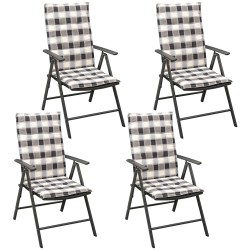Ensemble à manger d'extérieur 5pcs avec coussins Aluminium Noir 